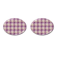 Doily Only Pattern Purple Cufflinks (oval) by snowwhitegirl