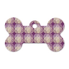 Doily Only Pattern Purple Dog Tag Bone (two Sides) by snowwhitegirl