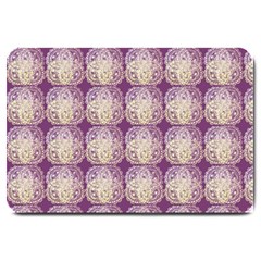 Doily Only Pattern Purple Large Doormat  by snowwhitegirl