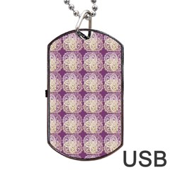 Doily Only Pattern Purple Dog Tag Usb Flash (two Sides) by snowwhitegirl