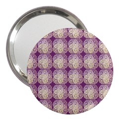 Doily Only Pattern Purple 3  Handbag Mirrors by snowwhitegirl