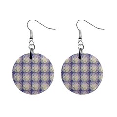 Doily Only Pattern Blue Mini Button Earrings by snowwhitegirl