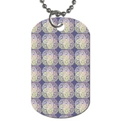 Doily Only Pattern Blue Dog Tag (one Side) by snowwhitegirl