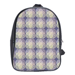 Doily Only Pattern Blue School Bag (large) by snowwhitegirl