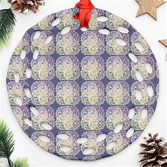 Doily Only Pattern Blue Ornament (round Filigree) by snowwhitegirl