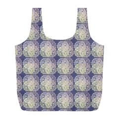 Doily Only Pattern Blue Full Print Recycle Bag (l) by snowwhitegirl