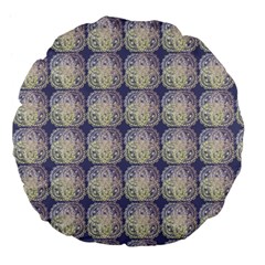 Doily Only Pattern Blue Large 18  Premium Flano Round Cushions by snowwhitegirl