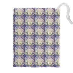 Doily Only Pattern Blue Drawstring Pouch (4xl)