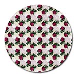 Doily Rose Pattern White Round Mousepads Front