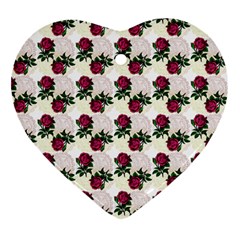 Doily Rose Pattern White Ornament (Heart)