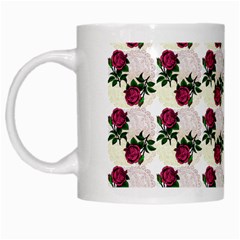 Doily Rose Pattern White White Mugs