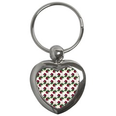 Doily Rose Pattern White Key Chain (Heart)