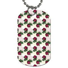 Doily Rose Pattern White Dog Tag (One Side)