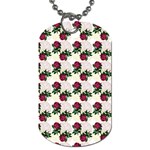 Doily Rose Pattern White Dog Tag (Two Sides) Back