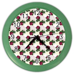 Doily Rose Pattern White Color Wall Clock