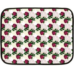 Doily Rose Pattern White Fleece Blanket (Mini)