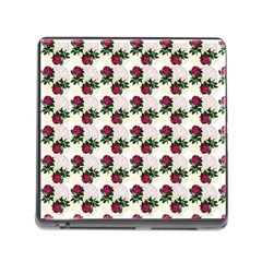 Doily Rose Pattern White Memory Card Reader (Square 5 Slot)