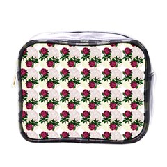 Doily Rose Pattern White Mini Toiletries Bag (One Side)