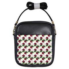 Doily Rose Pattern White Girls Sling Bag