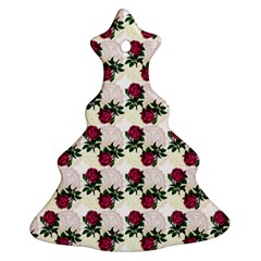 Doily Rose Pattern White Christmas Tree Ornament (Two Sides)