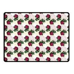 Doily Rose Pattern White Double Sided Fleece Blanket (Small) 