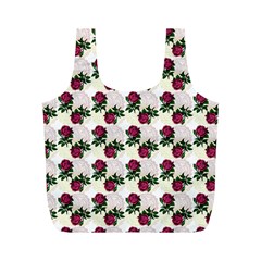 Doily Rose Pattern White Full Print Recycle Bag (M)