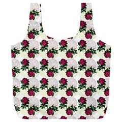 Doily Rose Pattern White Full Print Recycle Bag (XXL)