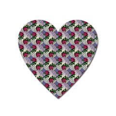 Doily Rose Pattern Blue Heart Magnet by snowwhitegirl