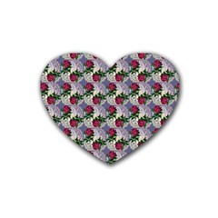 Doily Rose Pattern Blue Heart Coaster (4 Pack)  by snowwhitegirl