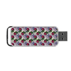 Doily Rose Pattern Blue Portable Usb Flash (two Sides) by snowwhitegirl