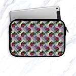 Doily Rose Pattern Blue Apple iPad Mini Zipper Cases Front