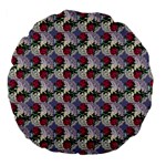 Doily Rose Pattern Blue Large 18  Premium Flano Round Cushions Front