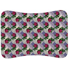 Doily Rose Pattern Blue Velour Seat Head Rest Cushion by snowwhitegirl