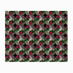 Doily Rose Pattern Black Small Glasses Cloth by snowwhitegirl