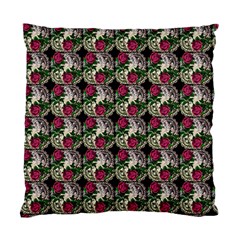 Doily Rose Pattern Black Standard Cushion Case (two Sides) by snowwhitegirl