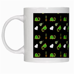 Green Elephant Pattern White Mugs by snowwhitegirl