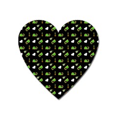 Green Elephant Pattern Heart Magnet by snowwhitegirl