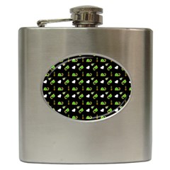 Green Elephant Pattern Hip Flask (6 Oz) by snowwhitegirl