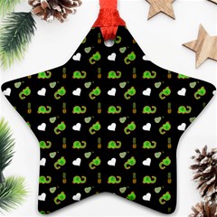 Green Elephant Pattern Star Ornament (two Sides) by snowwhitegirl