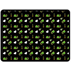 Green Elephant Pattern Double Sided Fleece Blanket (large)  by snowwhitegirl