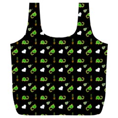 Green Elephant Pattern Full Print Recycle Bag (xxxl) by snowwhitegirl