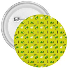 Green Elephant Pattern Yellow 3  Buttons by snowwhitegirl