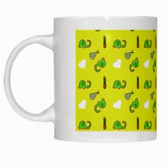 Green Elephant Pattern Yellow White Mugs by snowwhitegirl