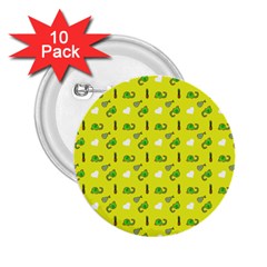 Green Elephant Pattern Yellow 2 25  Buttons (10 Pack)  by snowwhitegirl