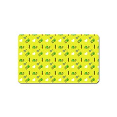 Green Elephant Pattern Yellow Magnet (name Card) by snowwhitegirl