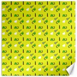 Green Elephant Pattern Yellow Canvas 16  x 16  15.2 x15.41  Canvas - 1