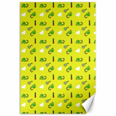 Green Elephant Pattern Yellow Canvas 20  X 30  by snowwhitegirl