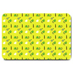 Green Elephant Pattern Yellow Large Doormat  by snowwhitegirl