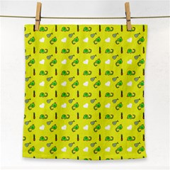 Green Elephant Pattern Yellow Face Towel by snowwhitegirl