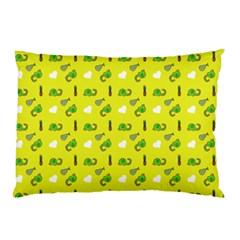 Green Elephant Pattern Yellow Pillow Case by snowwhitegirl